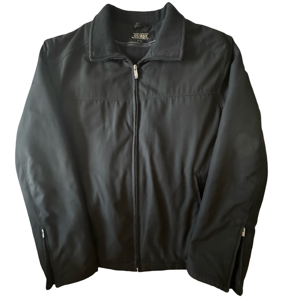 GUESS | MENS |  ZIP OUT FLEECE LINING |  JACKET | BLACK | Medium